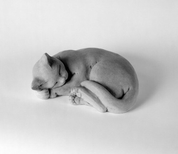 Animals cats and kittens Curled Cat Large Statue outdoor use decor